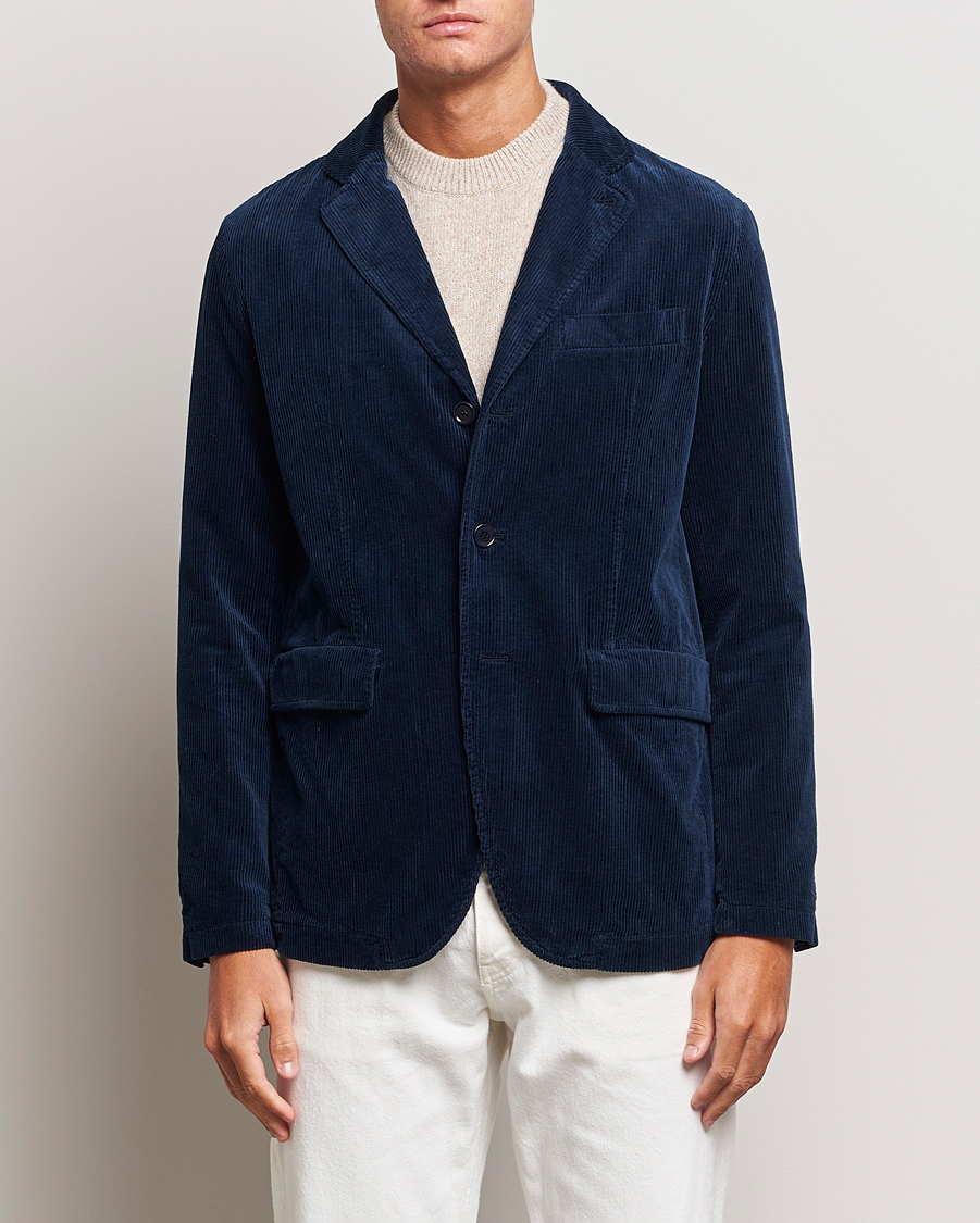 Hombres | Blazers | Aspesi | Corduroy Blazer Navy