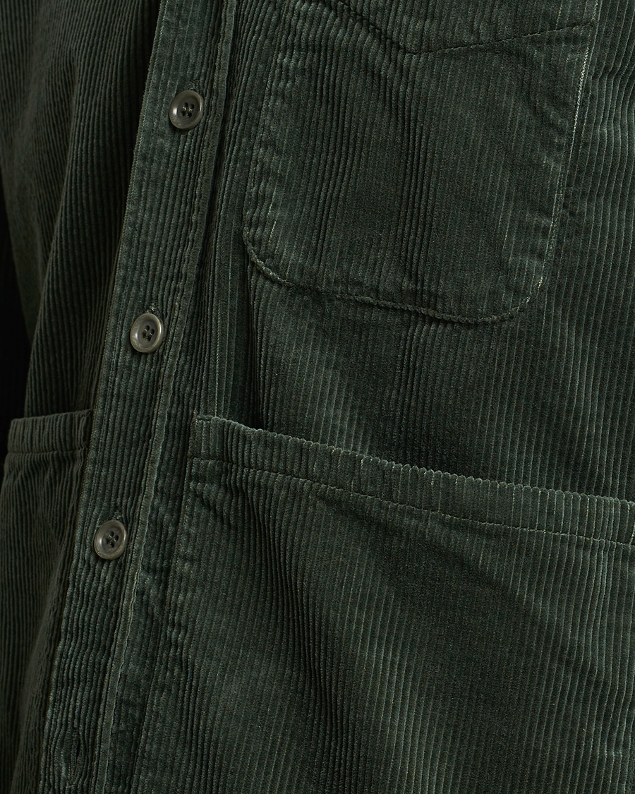 Hombres | Camisas | Aspesi | Corduroy Utility Shirt Dark Military