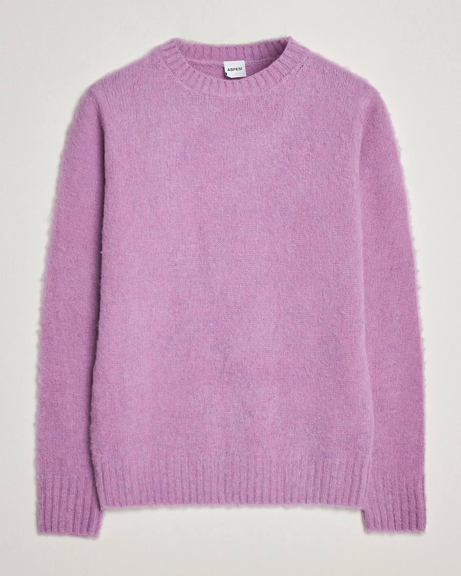 Hombres | Jerséis y prendas de punto | Aspesi | Brushed Shetland Sweater Purple