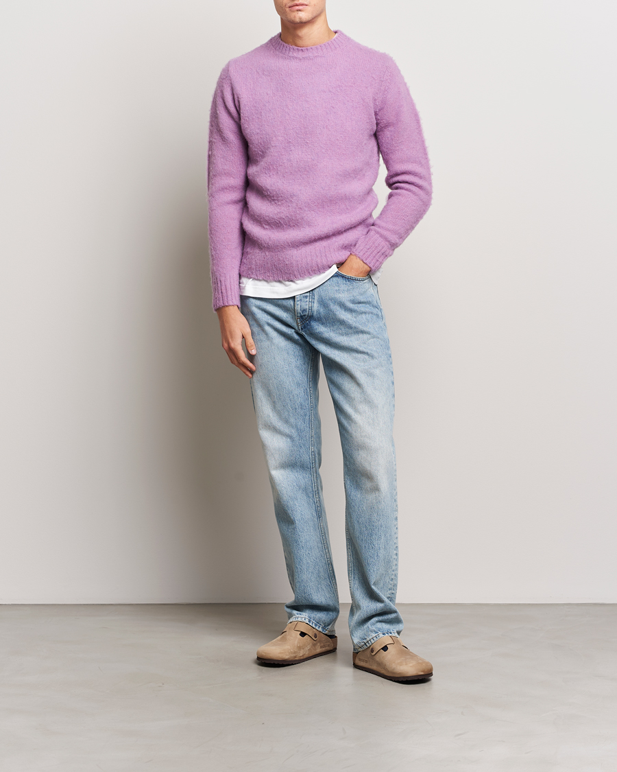 Hombres | Jerséis y prendas de punto | Aspesi | Brushed Shetland Sweater Purple