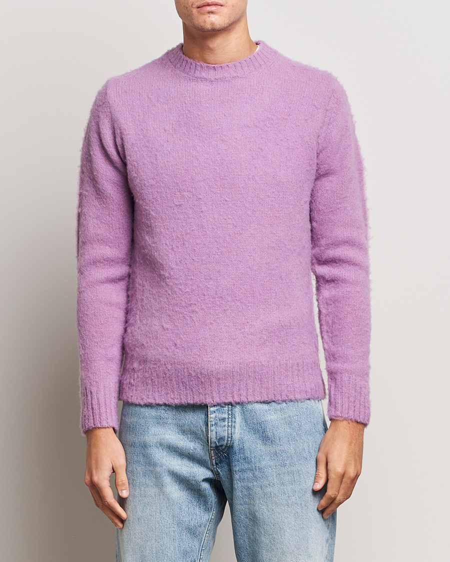 Hombres | Jerséis y prendas de punto | Aspesi | Brushed Shetland Sweater Purple