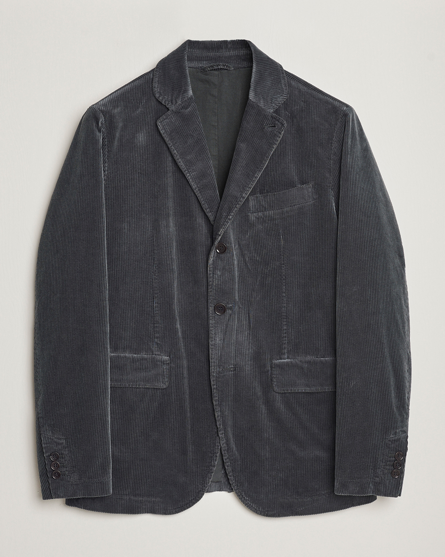 Hombres | Blazers | Aspesi | Corduroy Blazer Charcoal