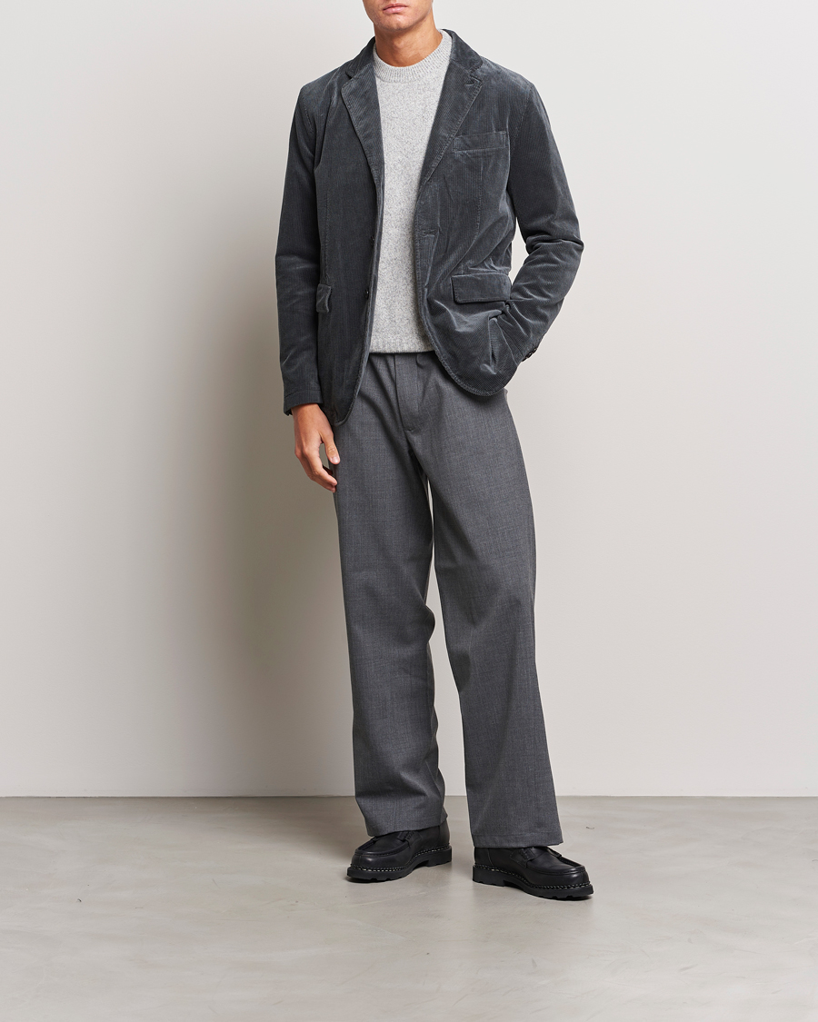 Hombres | Blazers | Aspesi | Corduroy Blazer Charcoal