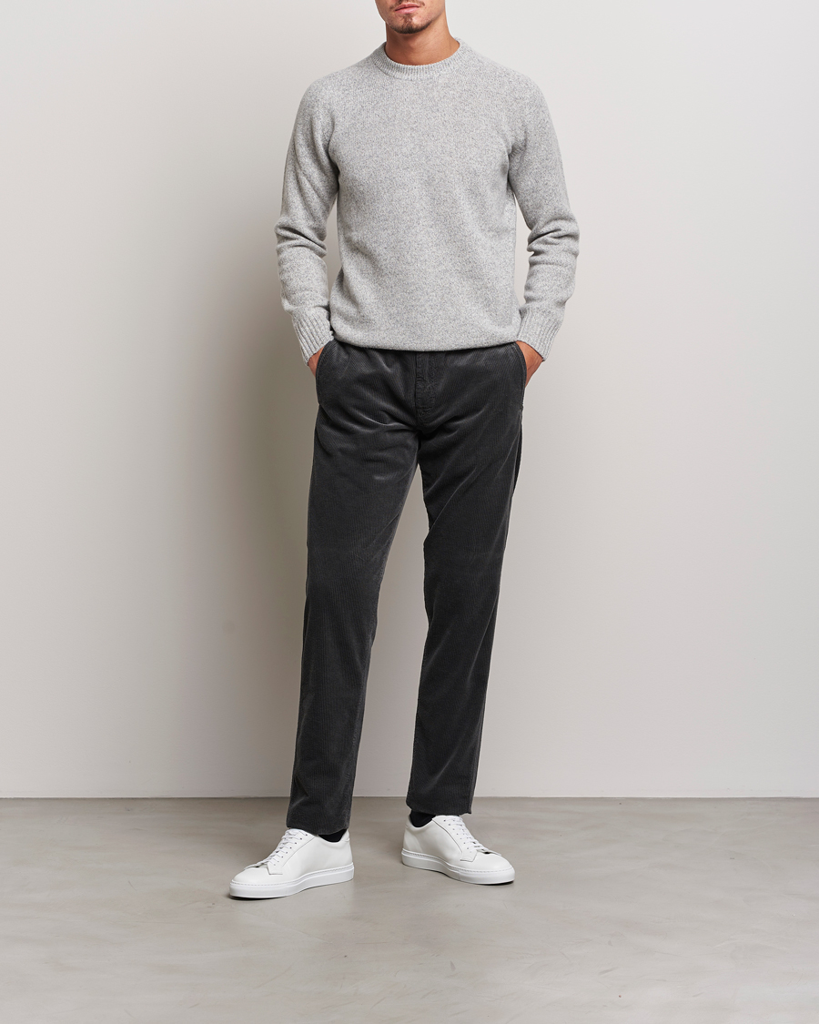 Hombres | Pantalones | Aspesi | Drawstring Corduroy Trousers Charcoal