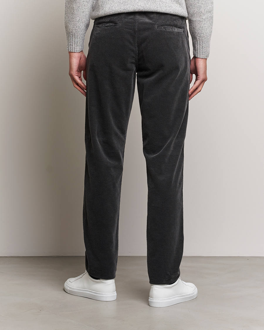 Hombres | Pantalones | Aspesi | Drawstring Corduroy Trousers Charcoal