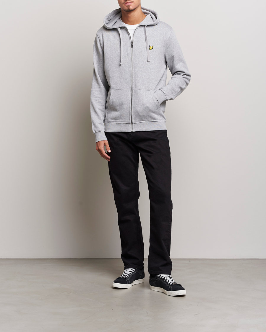Hombres | Jerséis y prendas de punto | Lyle & Scott | Full Zip Hoodie Light Grey