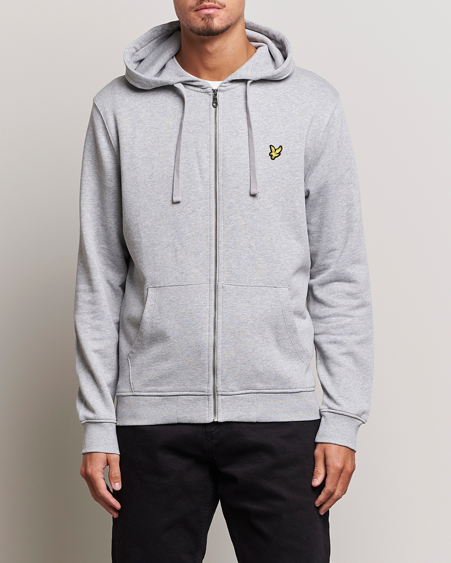 Hombres | Jerséis y prendas de punto | Lyle & Scott | Full Zip Hoodie Light Grey