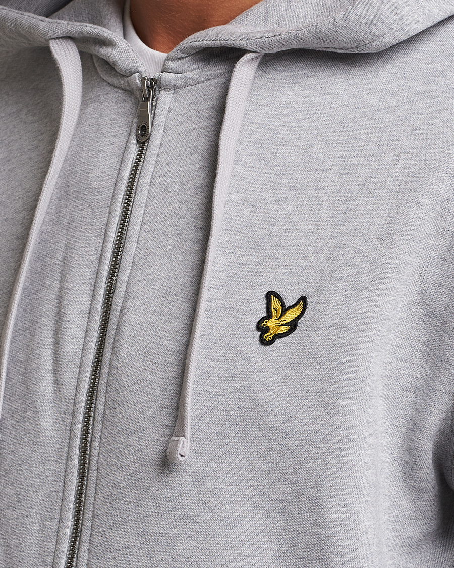 Hombres | Jerséis y prendas de punto | Lyle & Scott | Full Zip Hoodie Light Grey