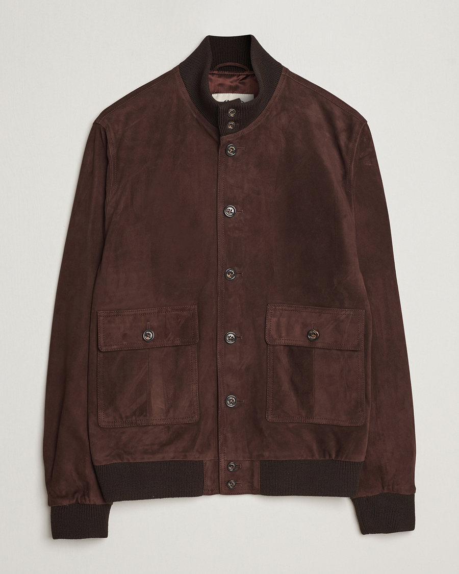 Hombres | Abrigos y chaquetas | Valstar | Valstarino Suede Jacket Dark Brown