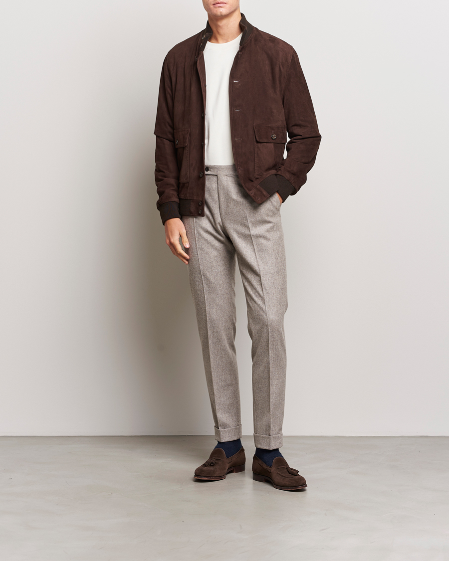 Hombres | Abrigos y chaquetas | Valstar | Valstarino Suede Jacket Dark Brown