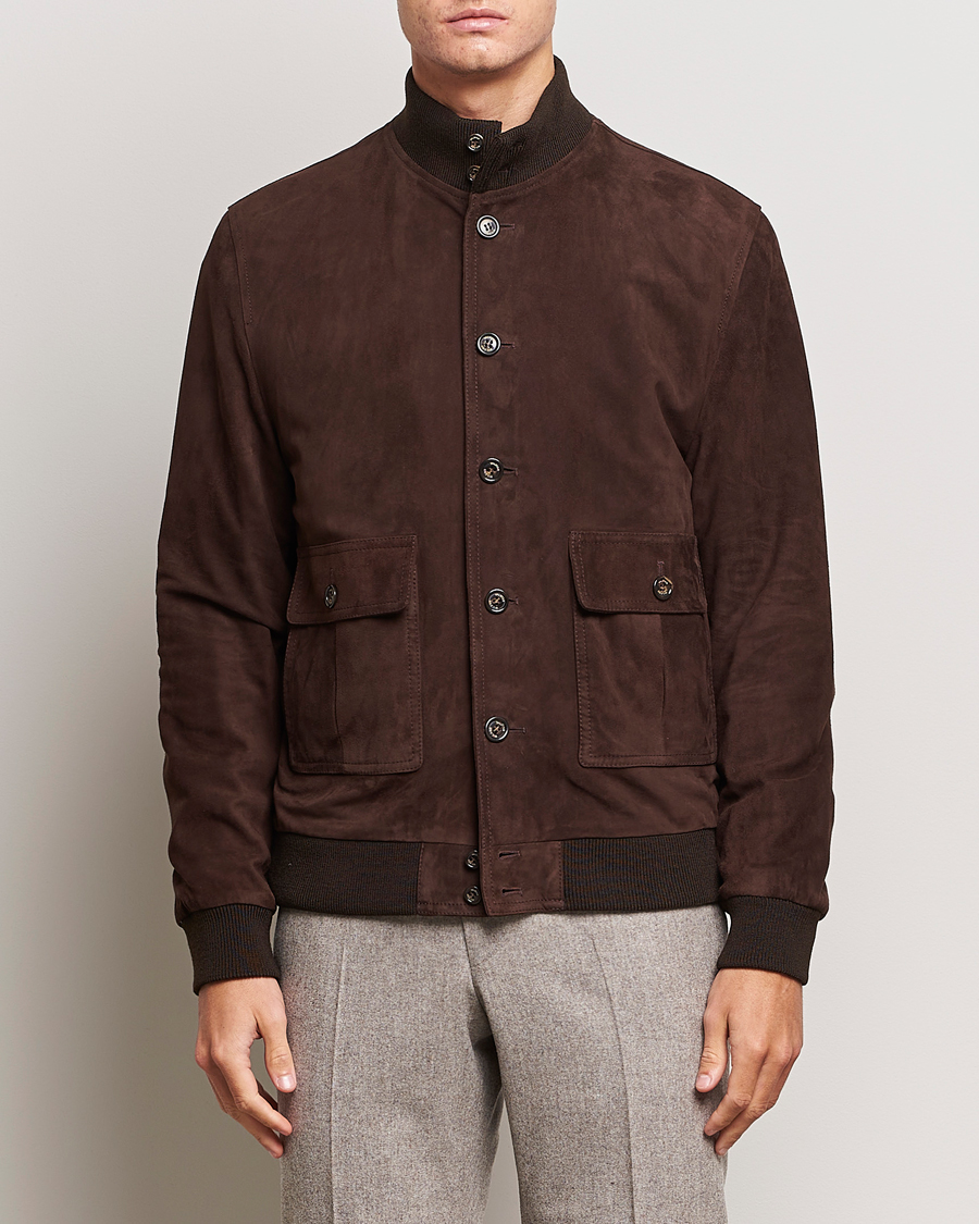 Hombres | Abrigos y chaquetas | Valstar | Valstarino Suede Jacket Dark Brown