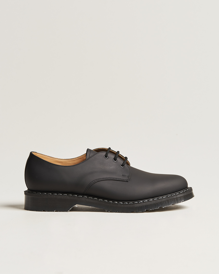 Hombres | Solovair 3 Eye Gibson Shoe Black Greasy | Solovair | 3 Eye Gibson Shoe Black Greasy