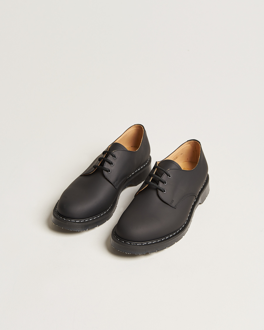 Hombres | Solovair 3 Eye Gibson Shoe Black Greasy | Solovair | 3 Eye Gibson Shoe Black Greasy