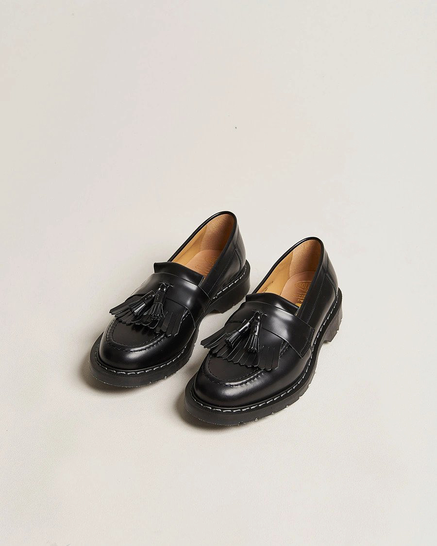 Hombres | Zapatos | Solovair | Tassel Loafer Black Shine