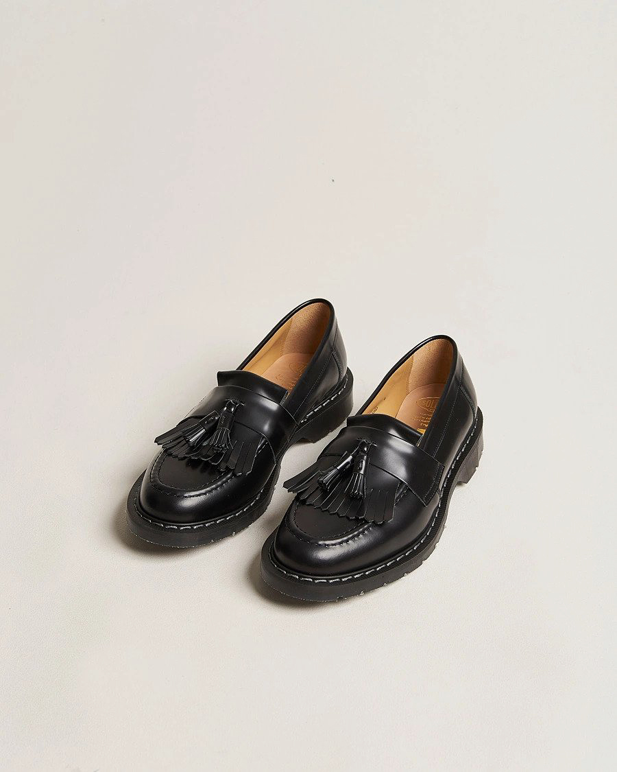 Hombres | Mocasines | Solovair | Tassel Loafer Black Shine
