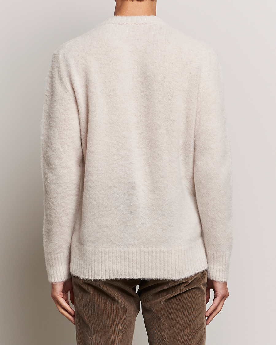 Hombres | Jerséis y prendas de punto | Piacenza Cashmere | Brushed Wool Crew Neck  Beige