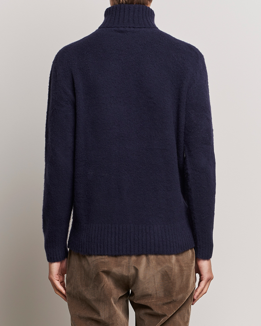 Hombres | Jerséis y prendas de punto | Piacenza Cashmere | Brushed Wool Rollneck Navy