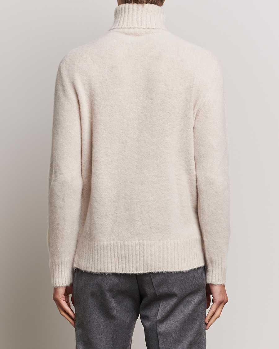 Hombres | Jerséis y prendas de punto | Piacenza Cashmere | Brushed Wool Rollneck Beige