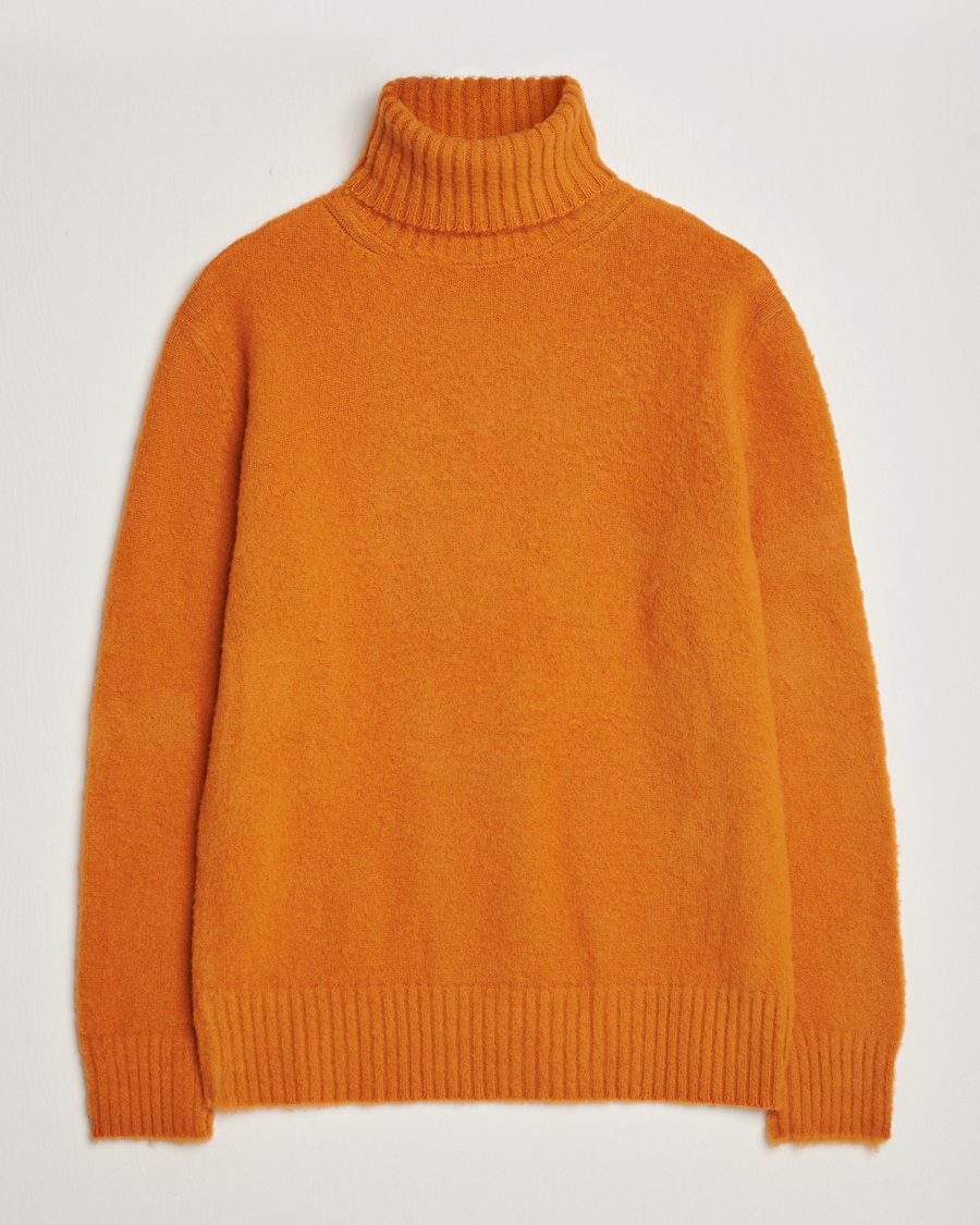 Hombres | Jerséis y prendas de punto | Piacenza Cashmere | Brushed Wool Rollneck Orange