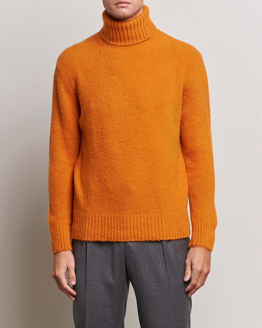 Hombres | Jerséis y prendas de punto | Piacenza Cashmere | Brushed Wool Rollneck Orange
