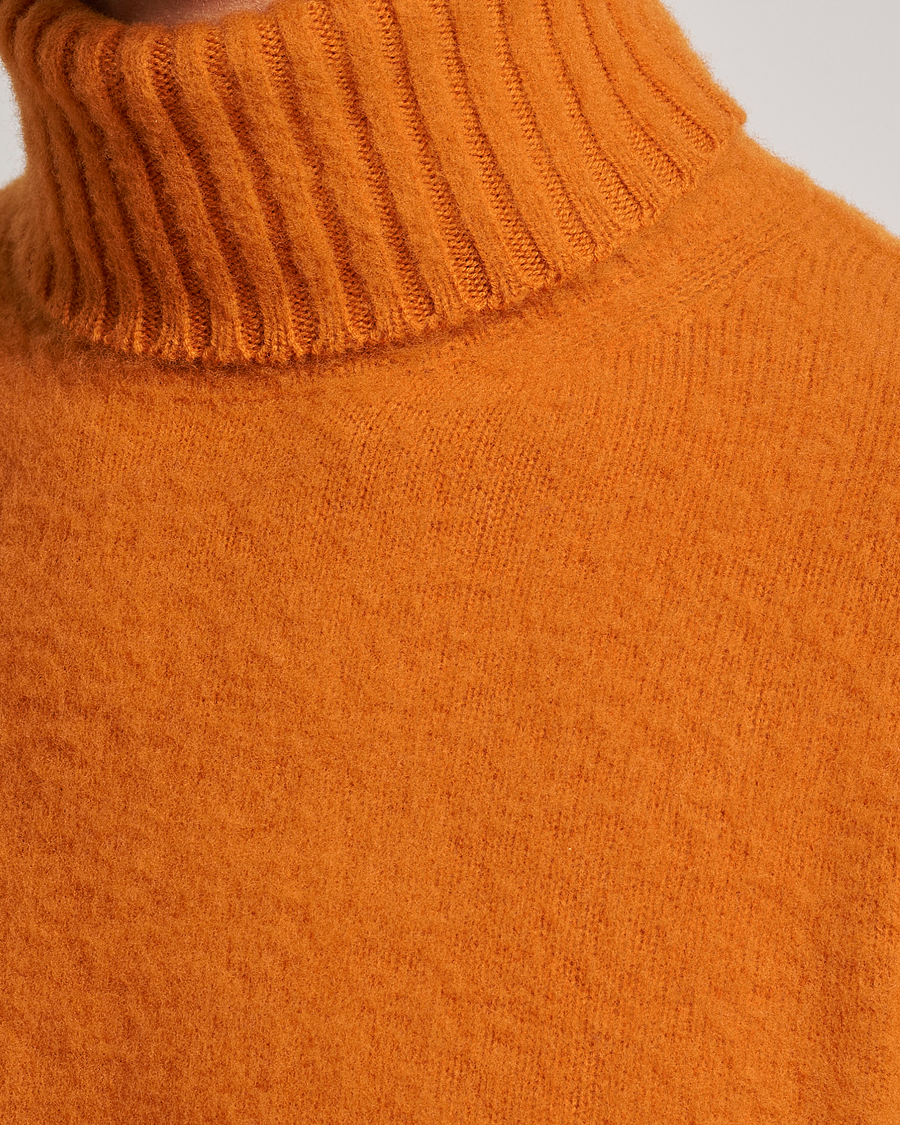 Hombres | Jerséis y prendas de punto | Piacenza Cashmere | Brushed Wool Rollneck Orange