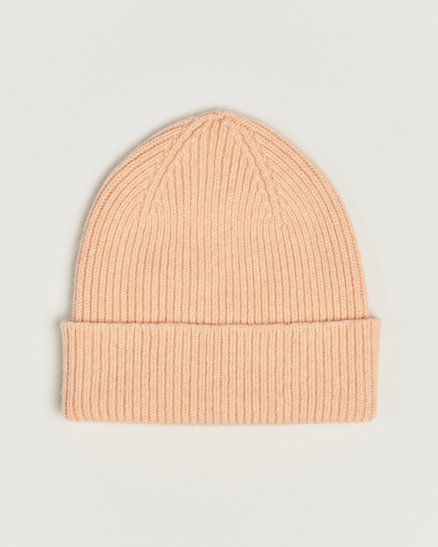 Hombres | Gorros | Le Bonnet | Lambswool/Caregora Beanie Peach