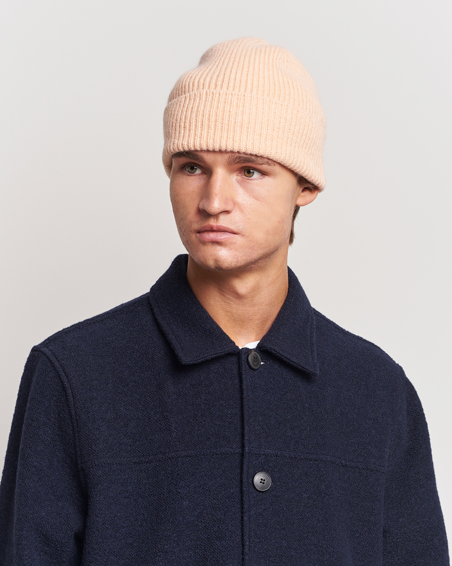 Hombres | Gorros | Le Bonnet | Lambswool/Caregora Beanie Peach