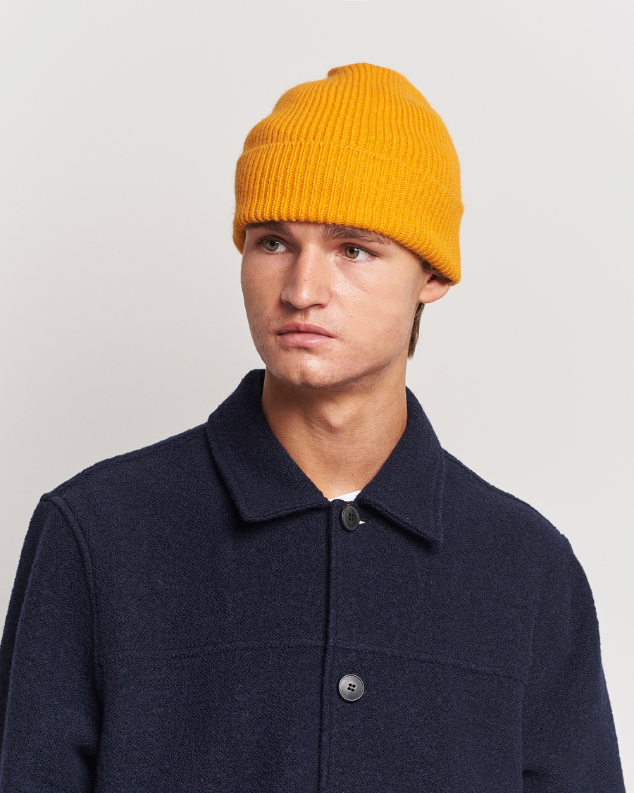 Hombres | Gorros | Le Bonnet | Lambswool/Caregora Beanie Orange Peel