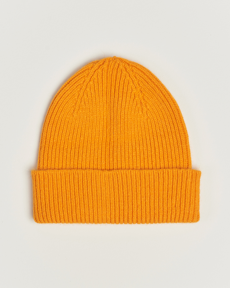 Hombres | Gorros | Le Bonnet | Lambswool/Caregora Beanie Orange Peel