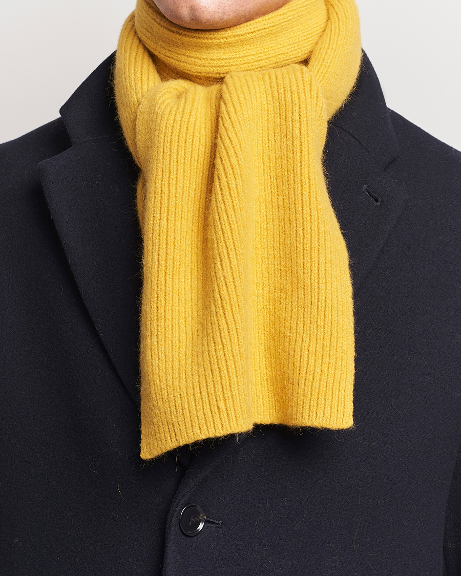Hombres | Le Bonnet Lambswool/Caregora Scarf Mustard | Le Bonnet | Lambswool/Caregora Scarf Mustard
