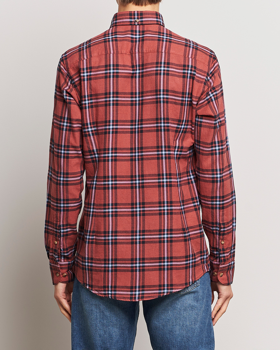 Hombres | Camisas | Eton | Regular Fit Checked Flannel Shirt Red/Navy