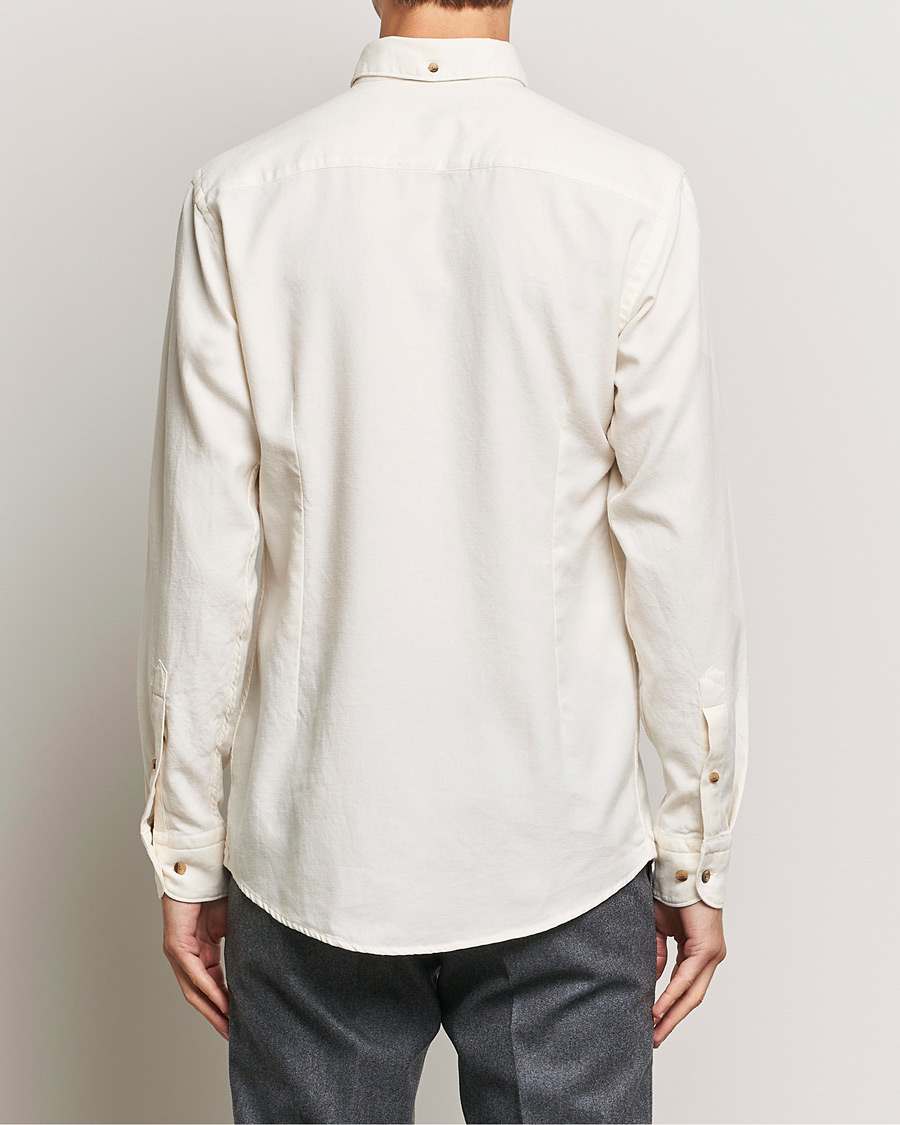 Hombres | Camisas | Eton | Slim Fit Twill Flannel Shirt Off White