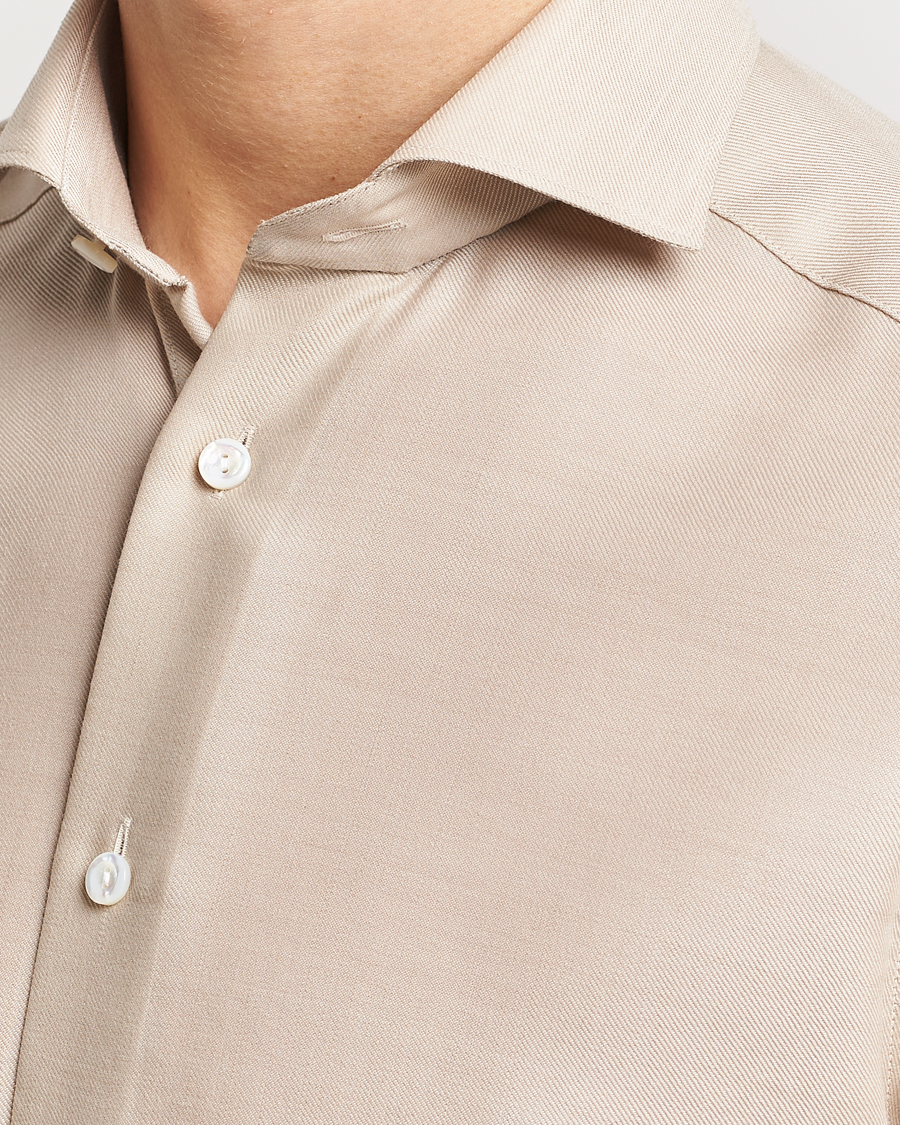 Hombres | Camisas | Eton | Slim Fit Merino Shirt Beige