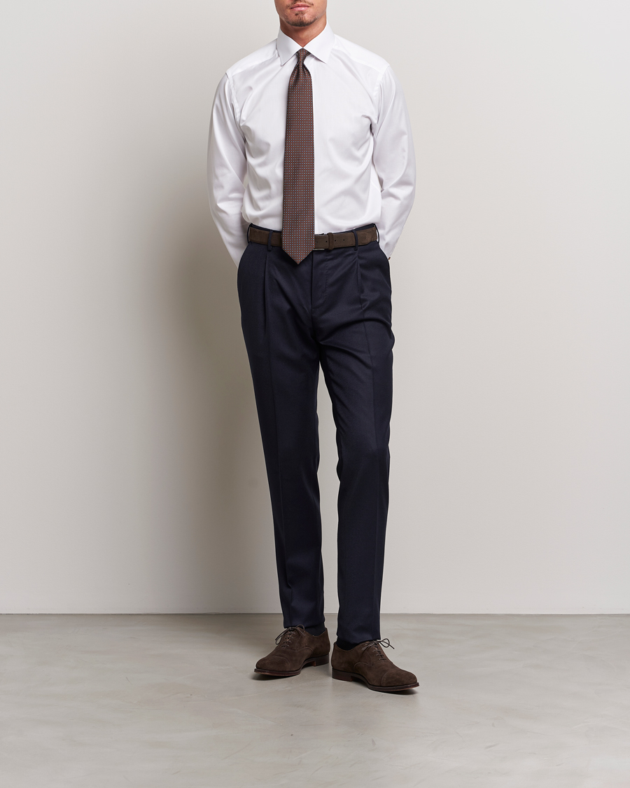 Hombres | Camisas | Eton | Slim Fit Signature Twill Contrast Shirt White