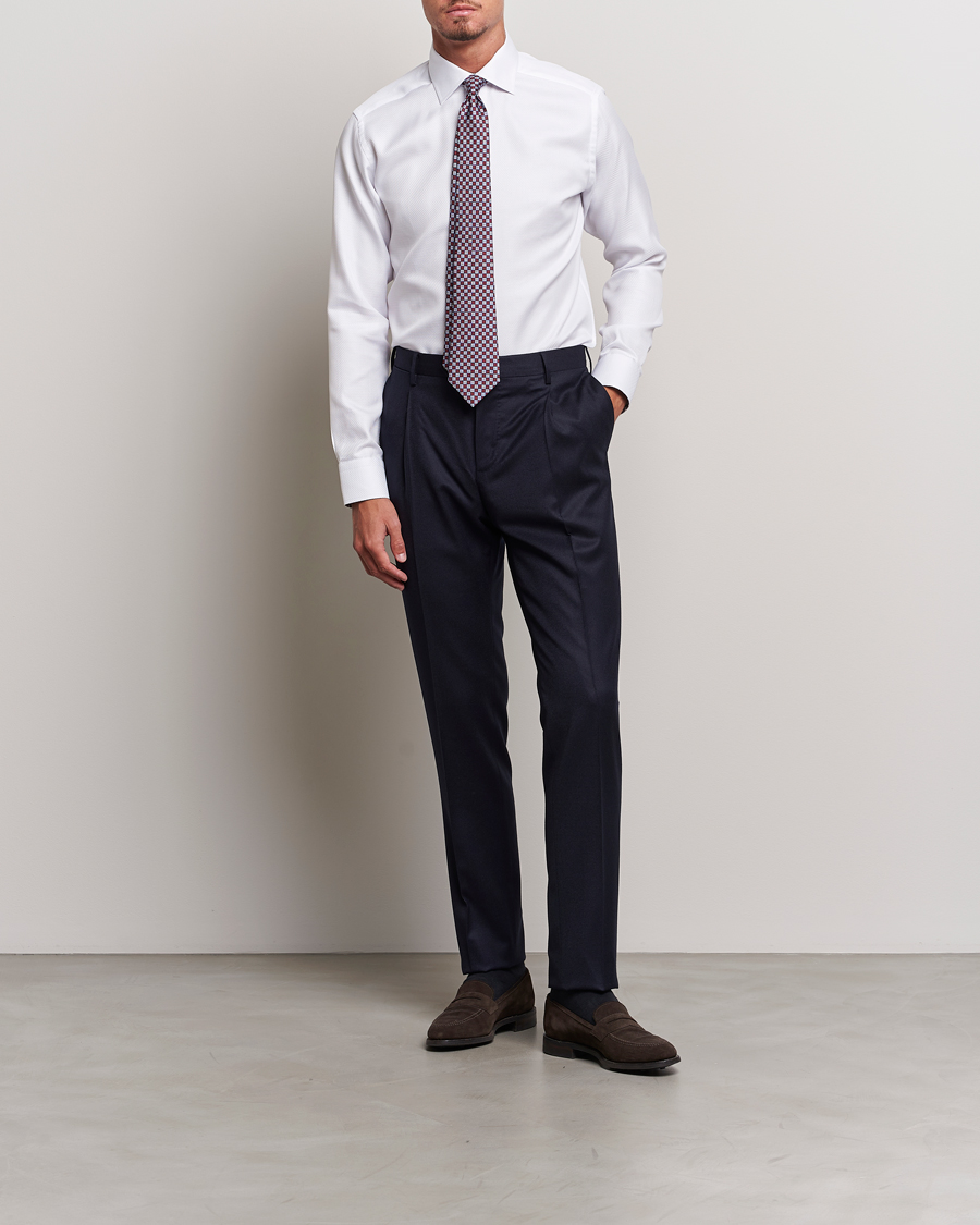 Hombres | Camisas | Eton | Slim Fit Royal Dobby Contrast Shirt White