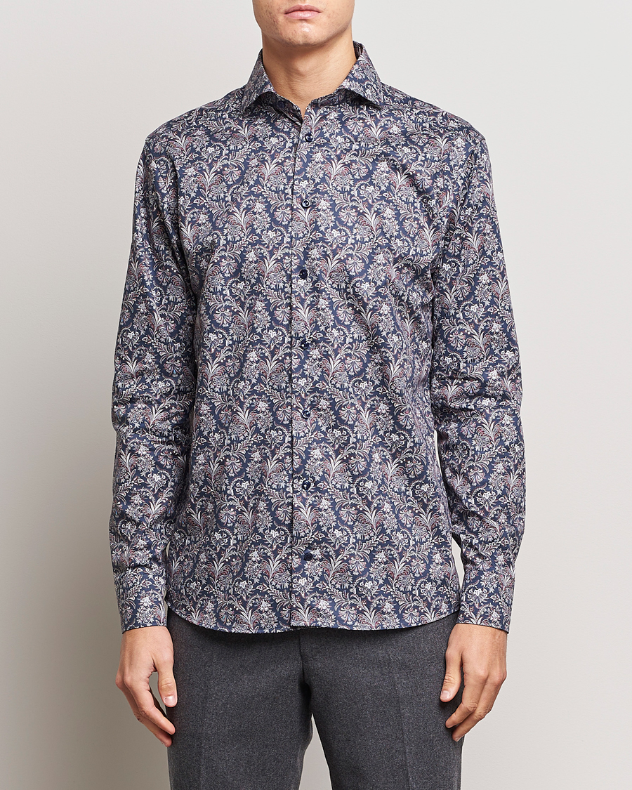 Hombres | Camisas | Eton | Slim Fit Signature Twill Printed Shirt Navy Blue