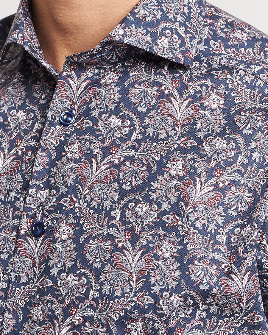 Hombres | Camisas | Eton | Slim Fit Signature Twill Printed Shirt Navy Blue