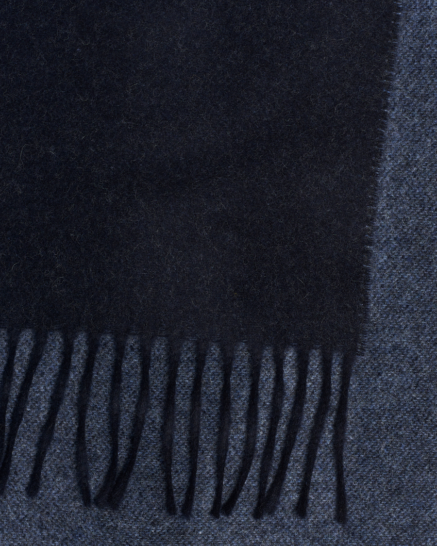 Hombres | Eton Wool Two-Faced Scarf Navy/Blue | Eton | Wool Two-Faced Scarf Navy/Blue