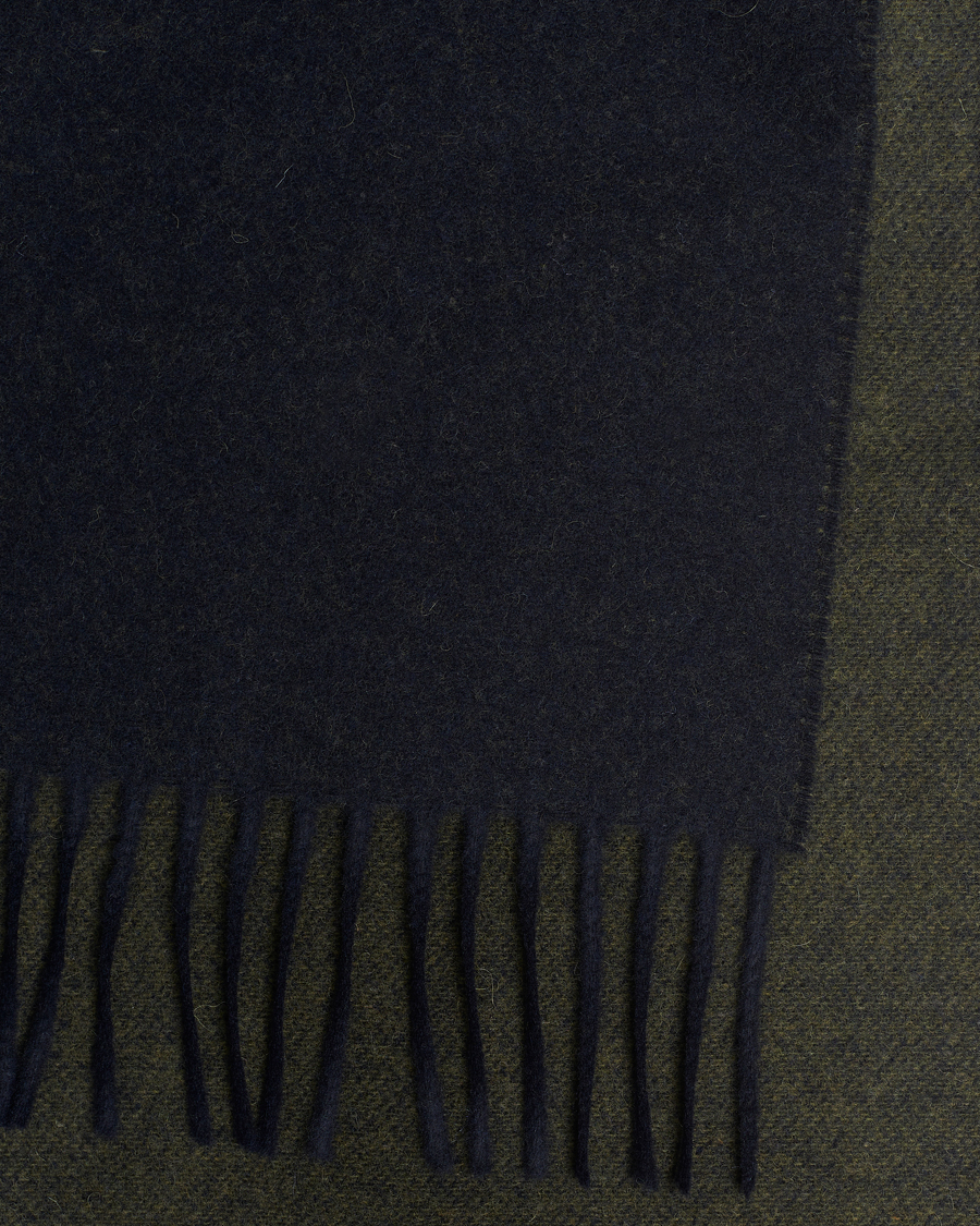 Hombres | Eton Wool Two-Faced Scarf Green/Navy | Eton | Wool Two-Faced Scarf Green/Navy