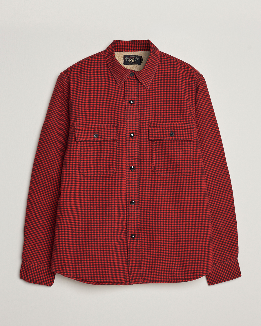 Hombres | Abrigos y chaquetas | RRL | Vermont Shearling Lined Shirt Jacket Red/Black