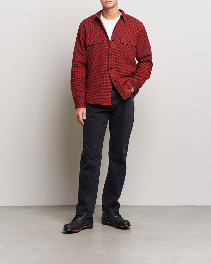 Hombres | Abrigos y chaquetas | RRL | Vermont Shearling Lined Shirt Jacket Red/Black