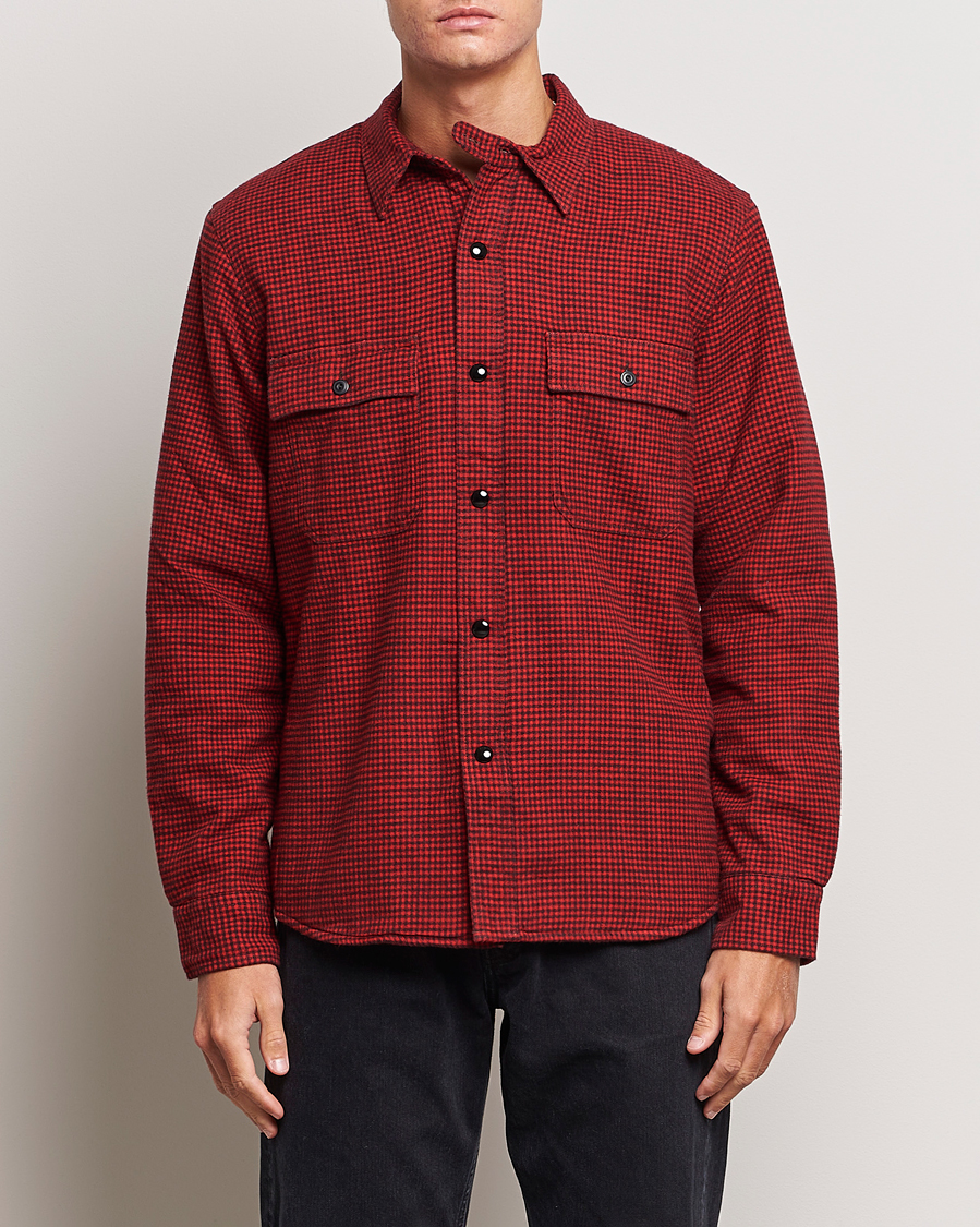 Hombres | Abrigos y chaquetas | RRL | Vermont Shearling Lined Shirt Jacket Red/Black