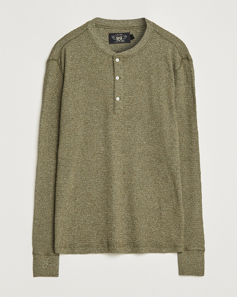 Hombres | Jerséis y prendas de punto | RRL | Long Sleeve Henley Olive