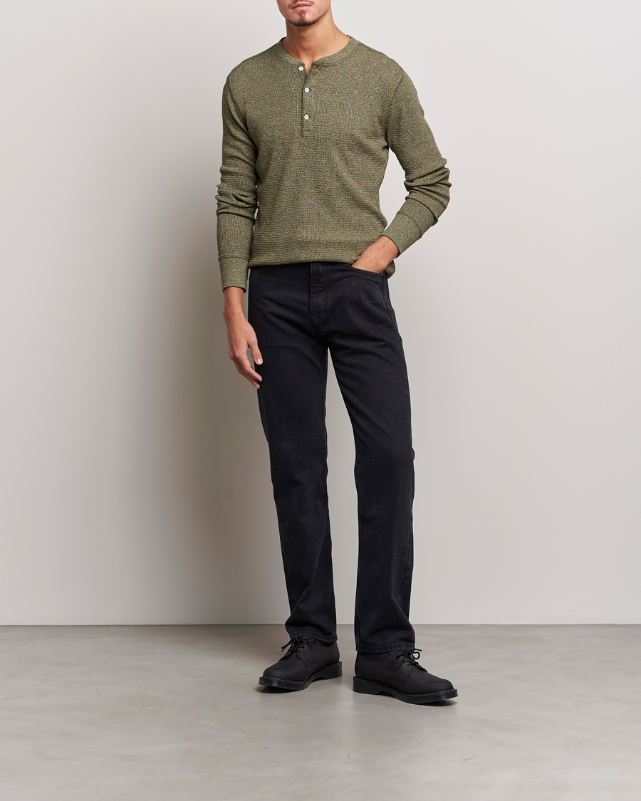 Hombres | Jerséis y prendas de punto | RRL | Long Sleeve Henley Olive