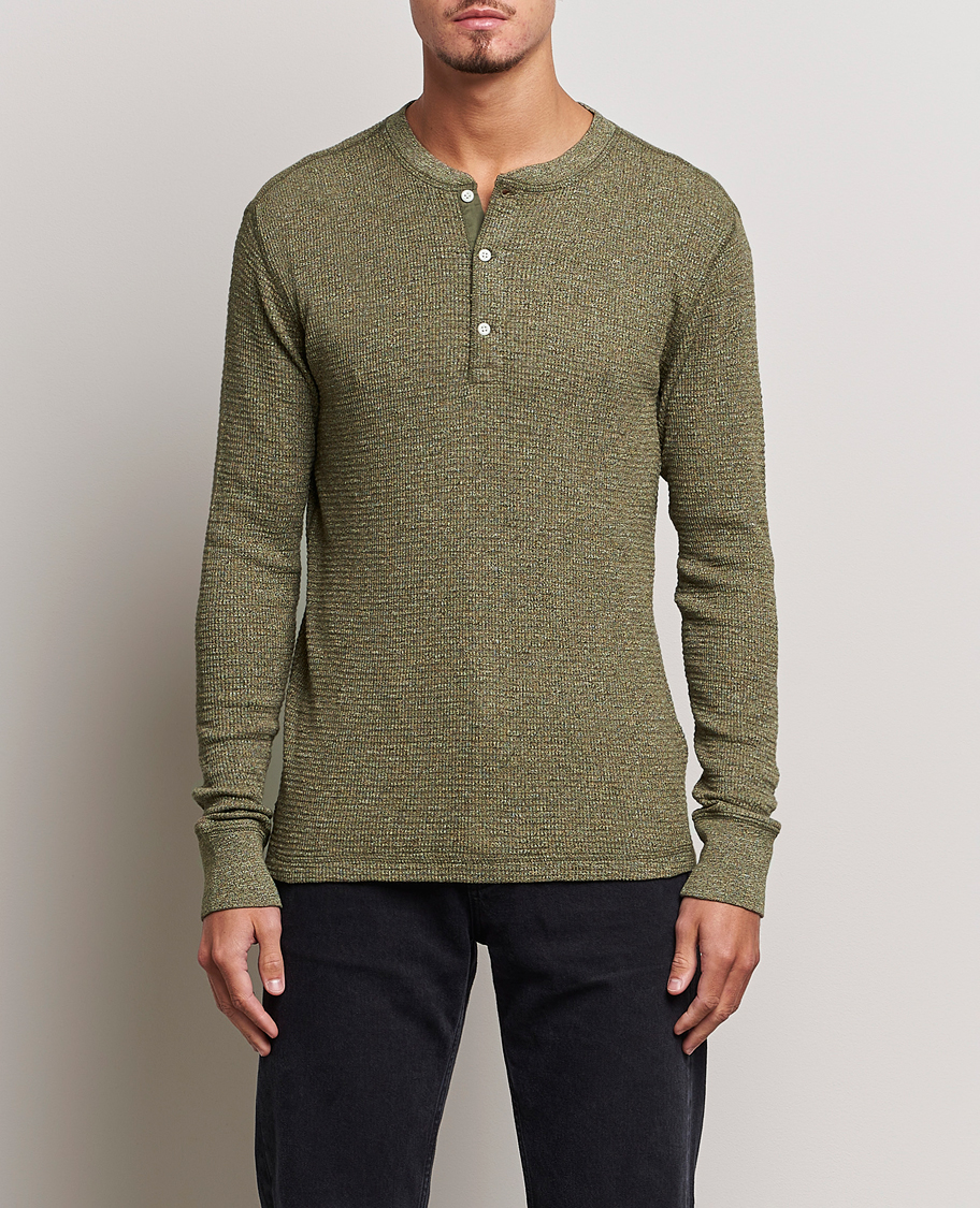 Hombres | Jerséis y prendas de punto | RRL | Long Sleeve Henley Olive