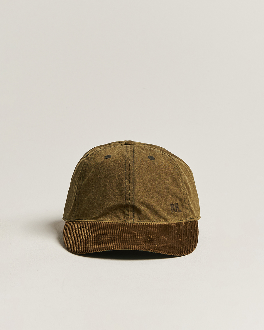 Hombres | RRL Oil Cloth Ball Cap Explorer Olive | RRL | Oil Cloth Ball Cap Explorer Olive