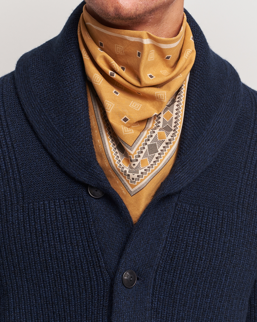 Hombres | RRL Diamond Printed Bandana Golden Tan | RRL | Diamond Printed Bandana Golden Tan