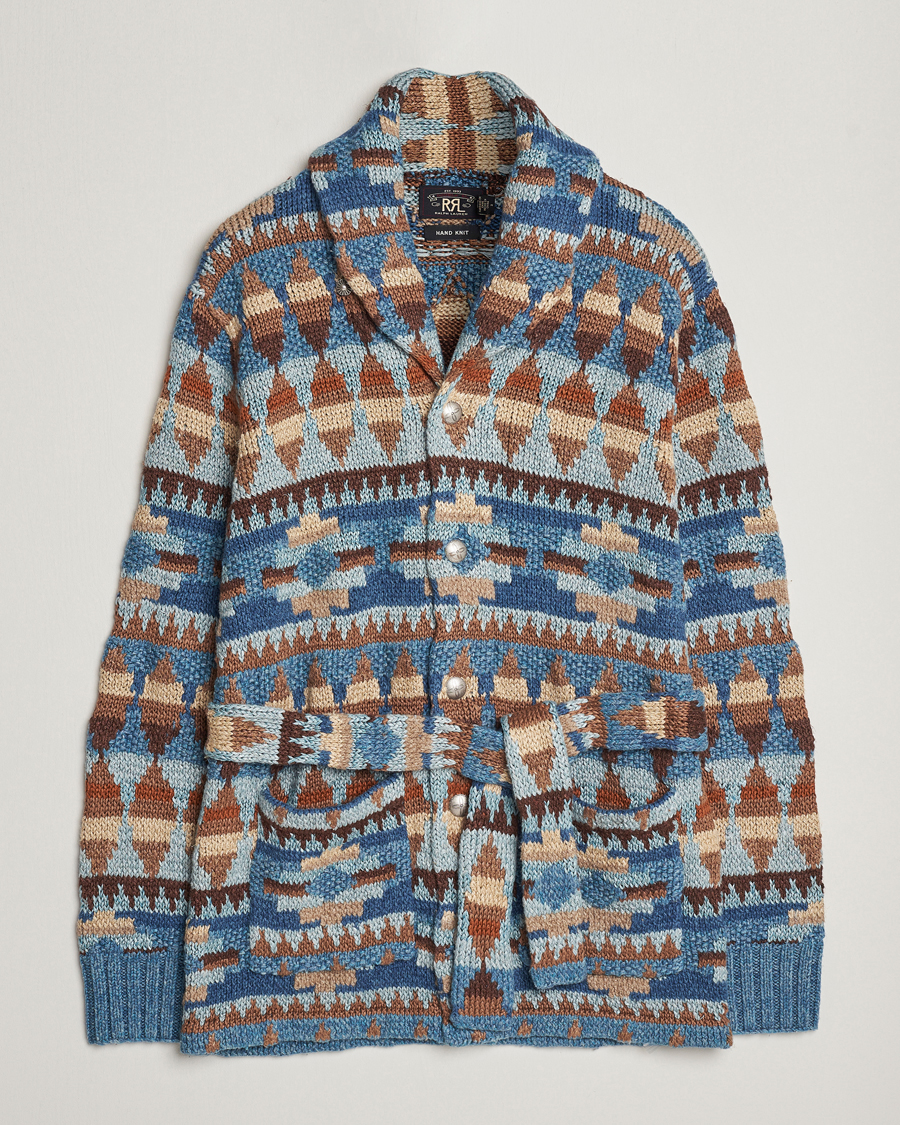 Hombres | Jerséis y prendas de punto | RRL | Ranch Shawl Collar Cardigan Brown/Blue