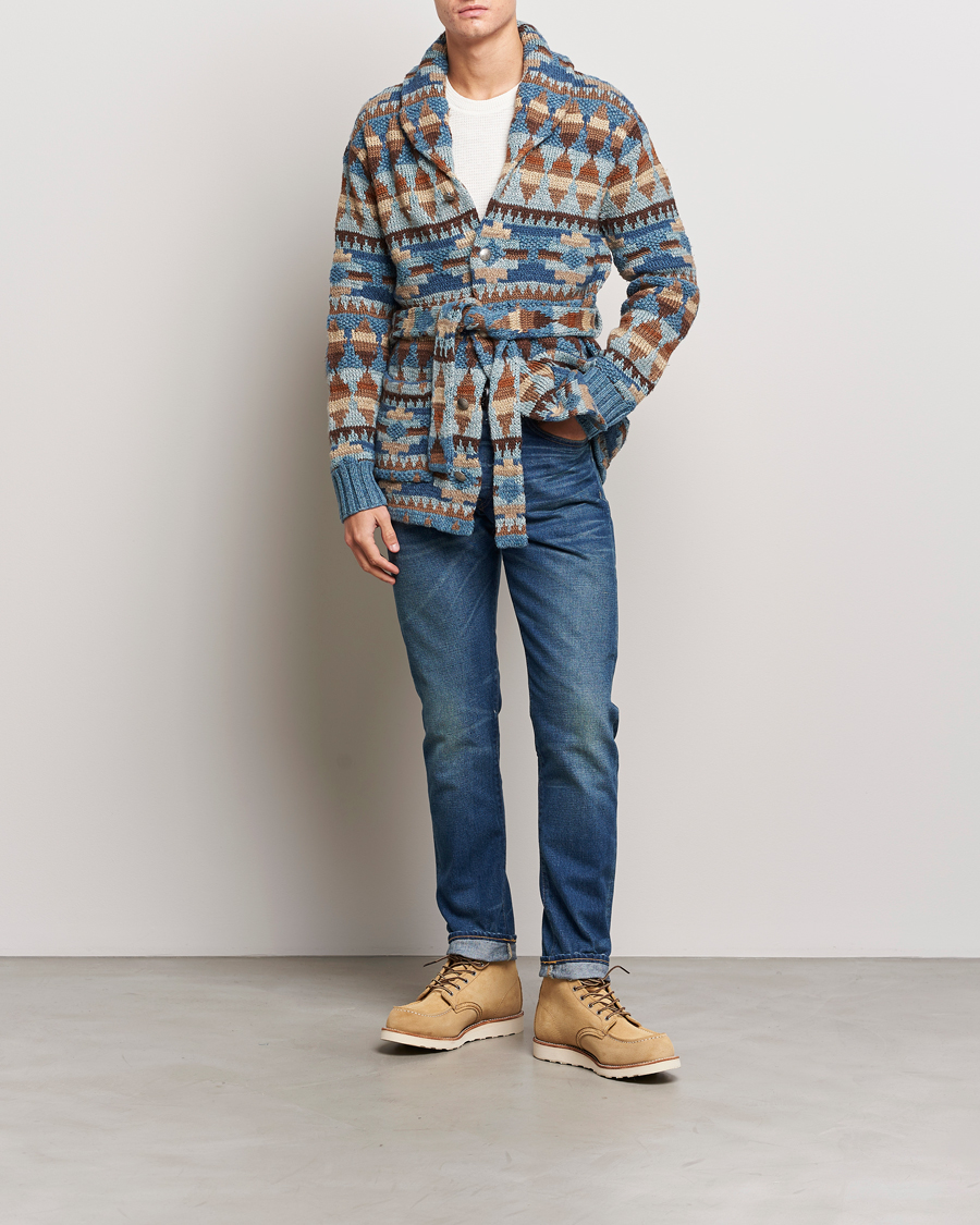 Hombres | Jerséis y prendas de punto | RRL | Ranch Shawl Collar Cardigan Brown/Blue