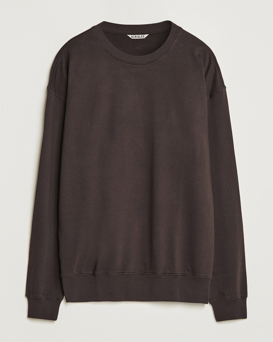 Hombres | Jerséis y prendas de punto | Auralee | High Gauge Sweatshirt Dark Brown